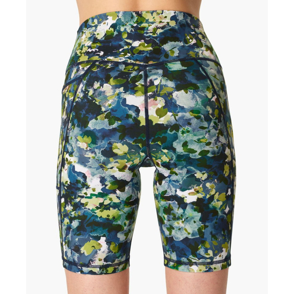 Sweaty Betty Super Sculpt 8" Sustainable Cycling Shorts Sz S Green Blue Printed - Picture 8 of 13